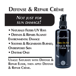 Ombre Del Sole Defense & Repair Crème - not just for sun damage - naturally filters UV rays; defends and repairs against environmental damage; soothes and regenerates burned, overexposed skin; for daytime use only